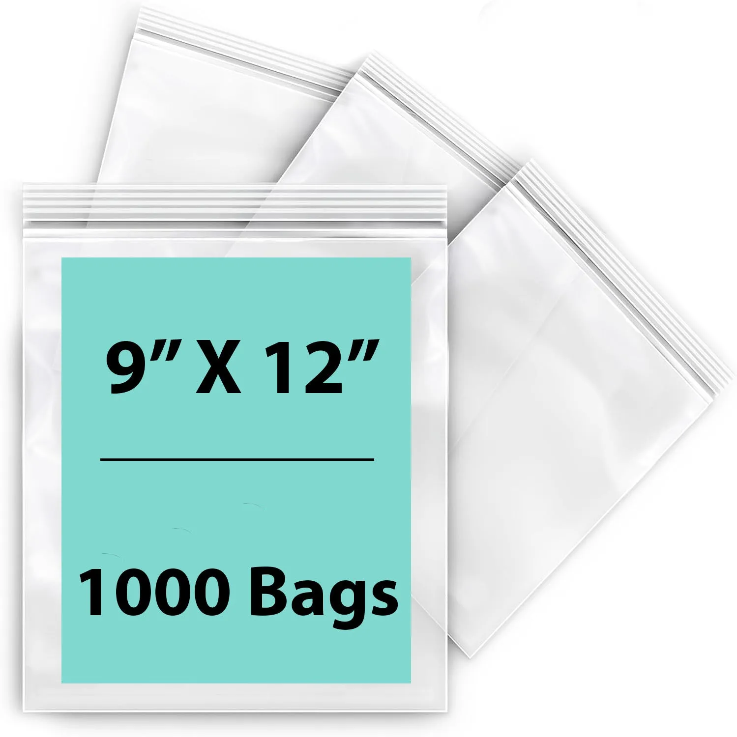 9X12 inches Reclosable Single Line Zipper Poly Bags 2 Mil (LDPE)
