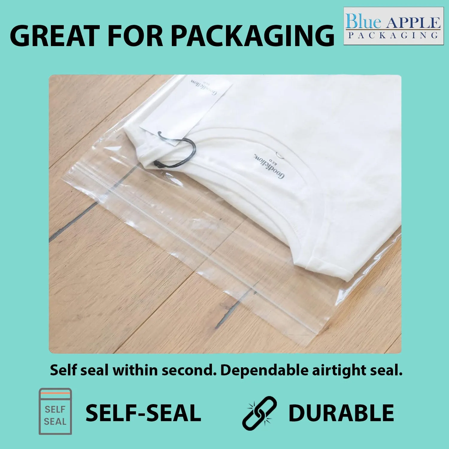 9X12 inches Reclosable Single Line Zipper Poly Bags 2 Mil (LDPE)