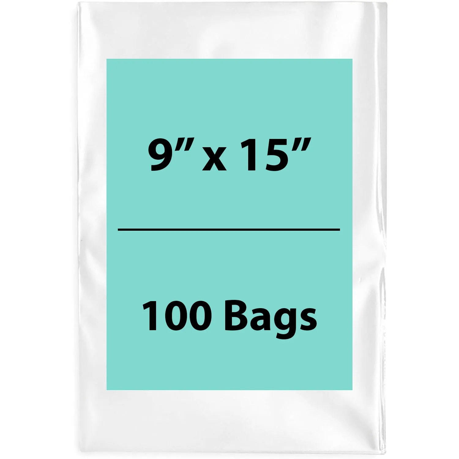 9X15 inches Clear Flat Poly Bags 2Mil Open Top (LDPE)