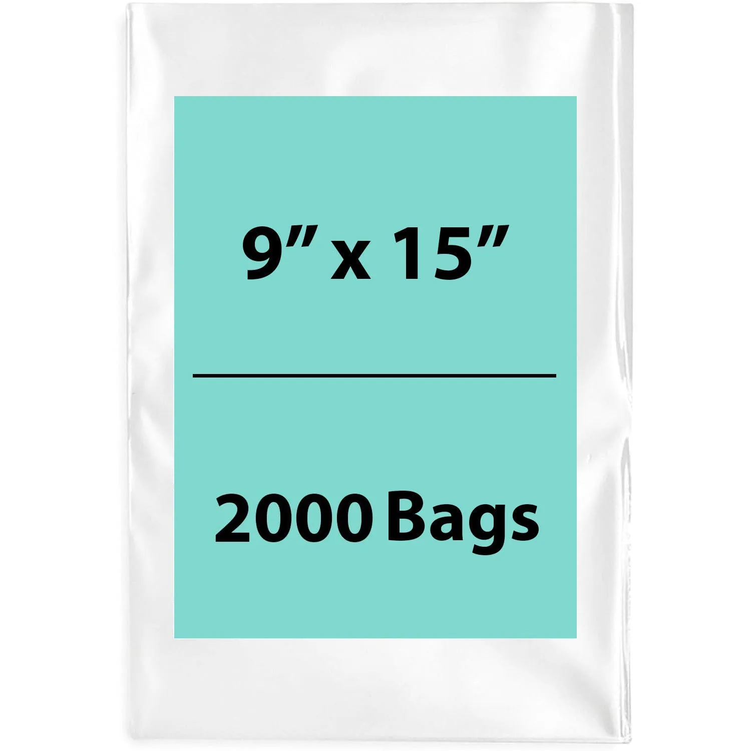 9X15 inches Clear Flat Poly Bags 2Mil Open Top (LDPE)
