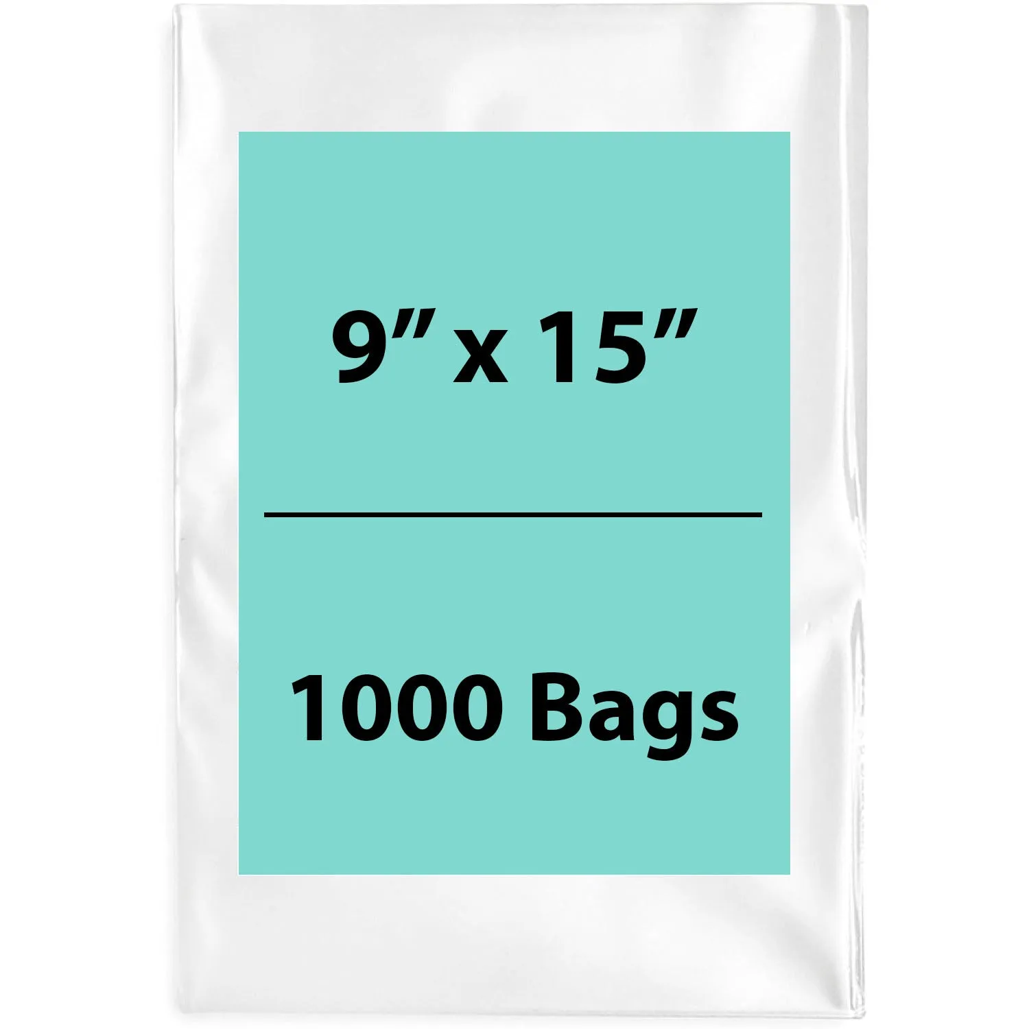 9X15 inches Clear Flat Poly Bags 2Mil Open Top (LDPE)