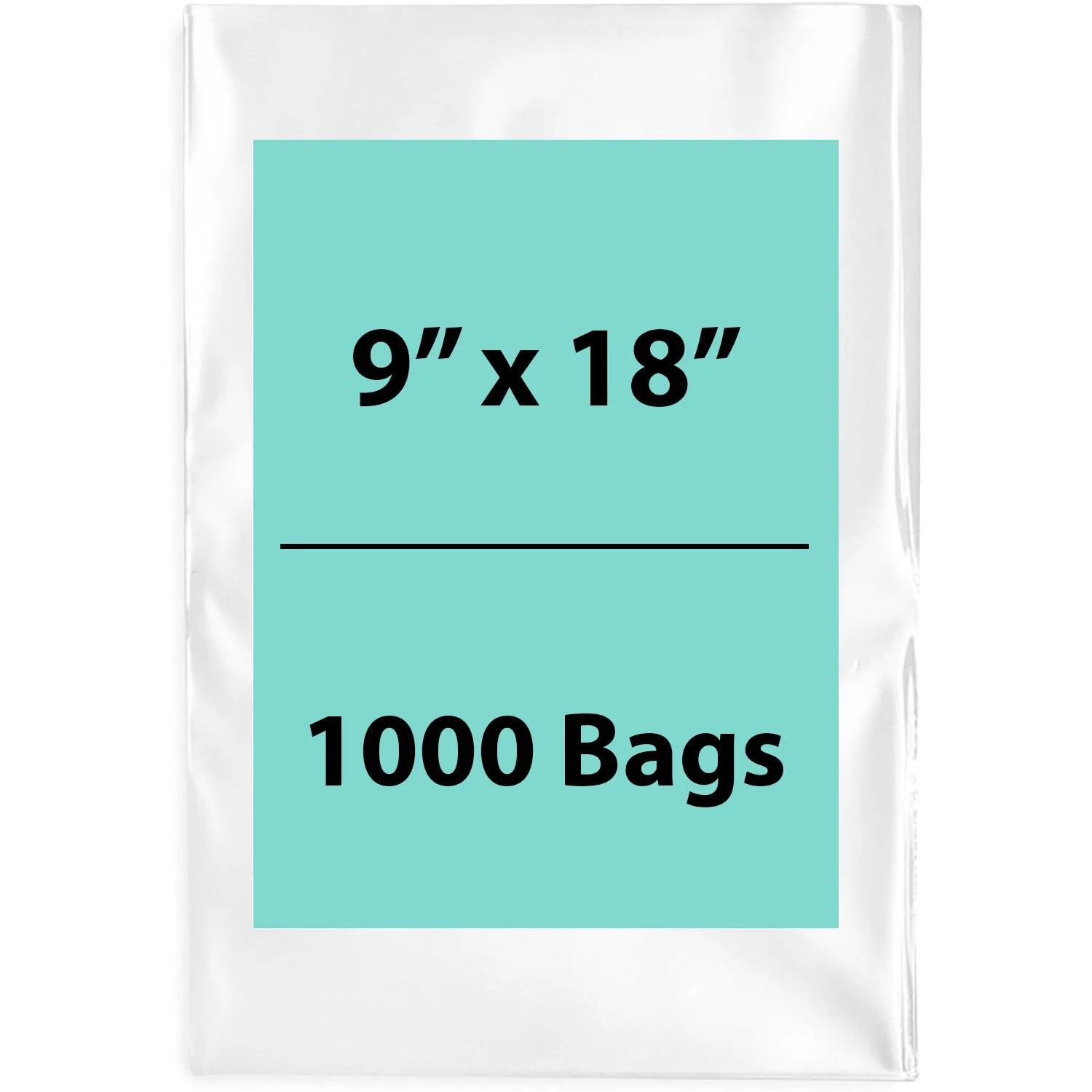 9X18 inches Clear Flat Poly Bags 2Mil Open Top (LDPE)