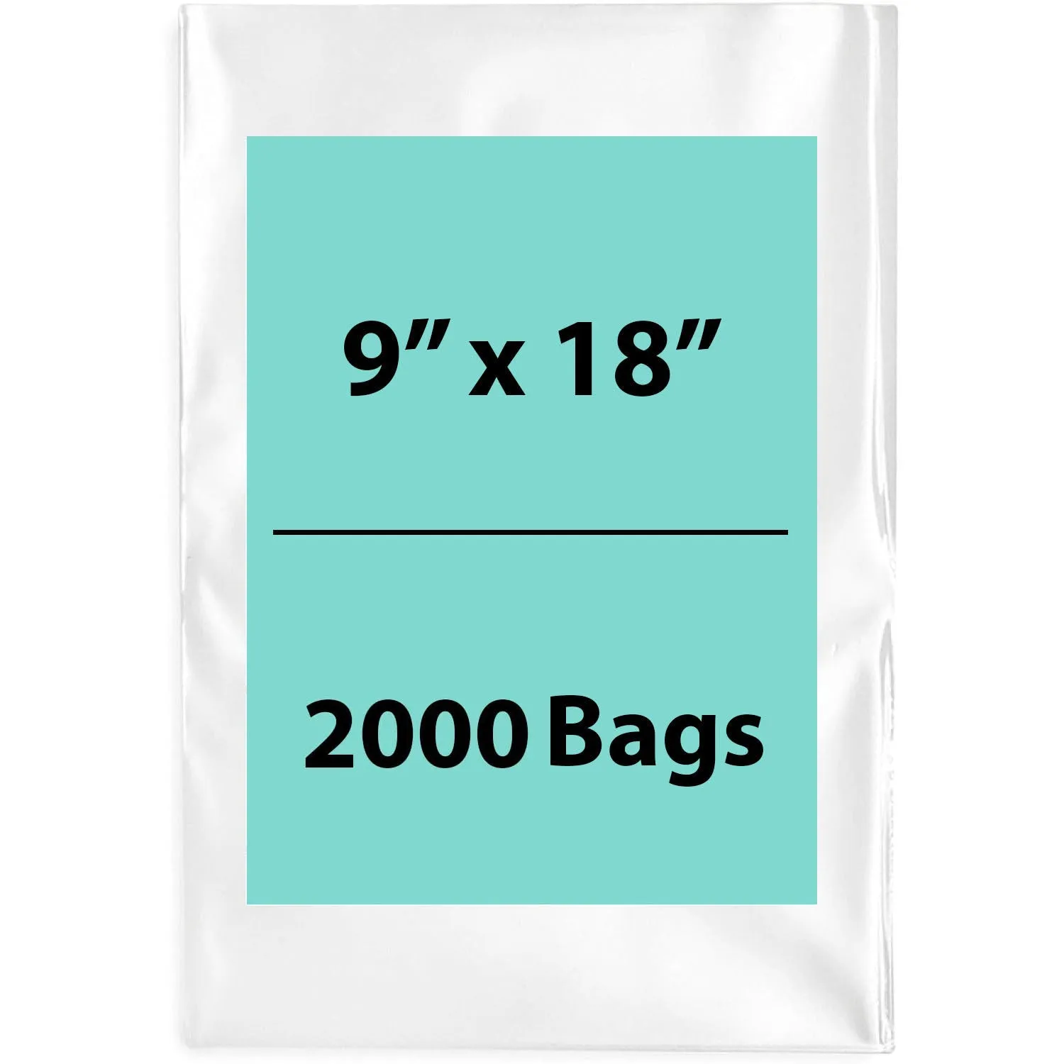 9X18 inches Clear Flat Poly Bags 2Mil Open Top (LDPE)