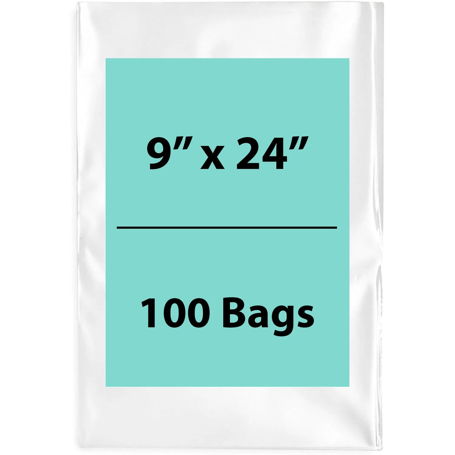 9X24 inches Clear Flat Poly Bags 2Mil Open Top (LDPE)
