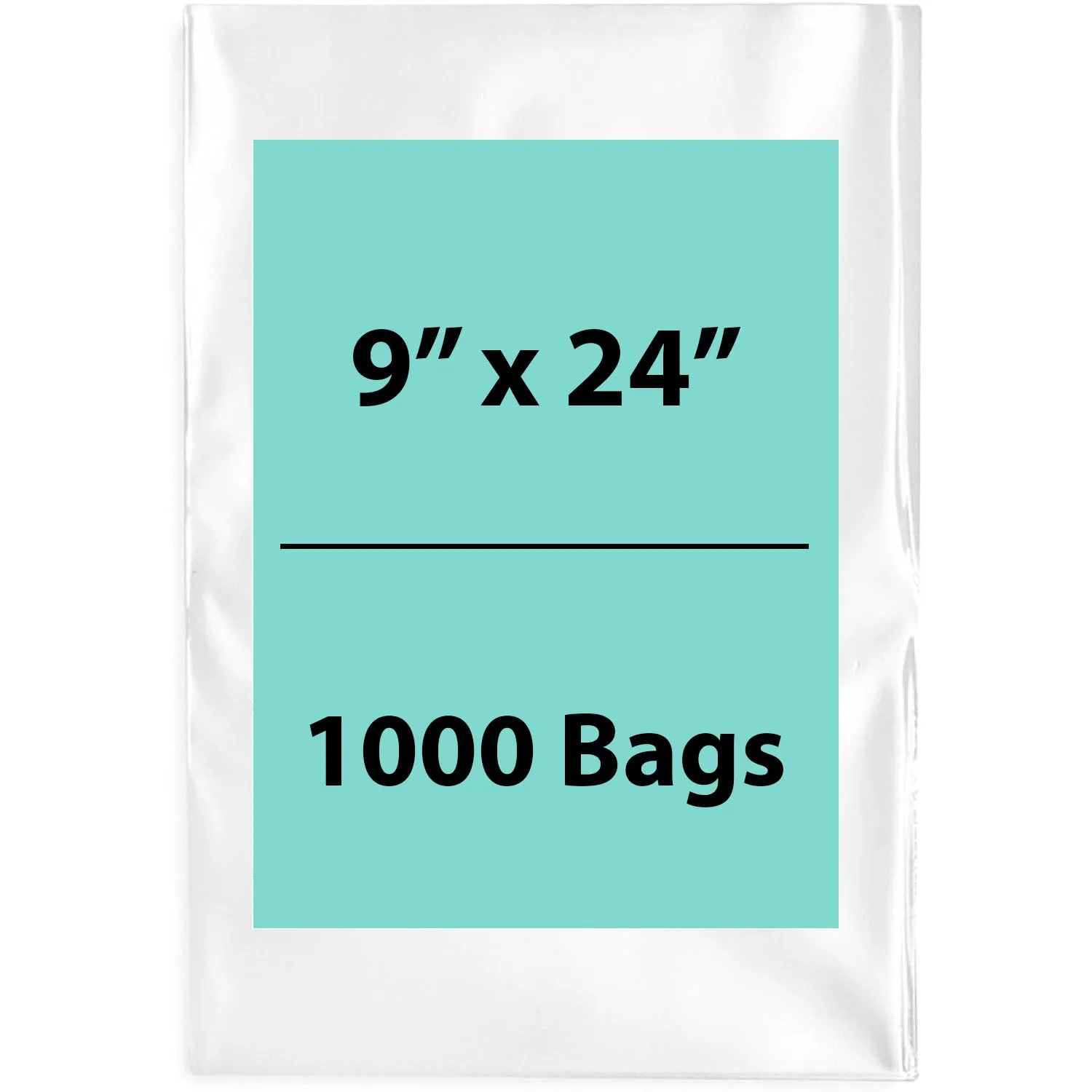 9X24 inches Clear Flat Poly Bags 2Mil Open Top (LDPE)