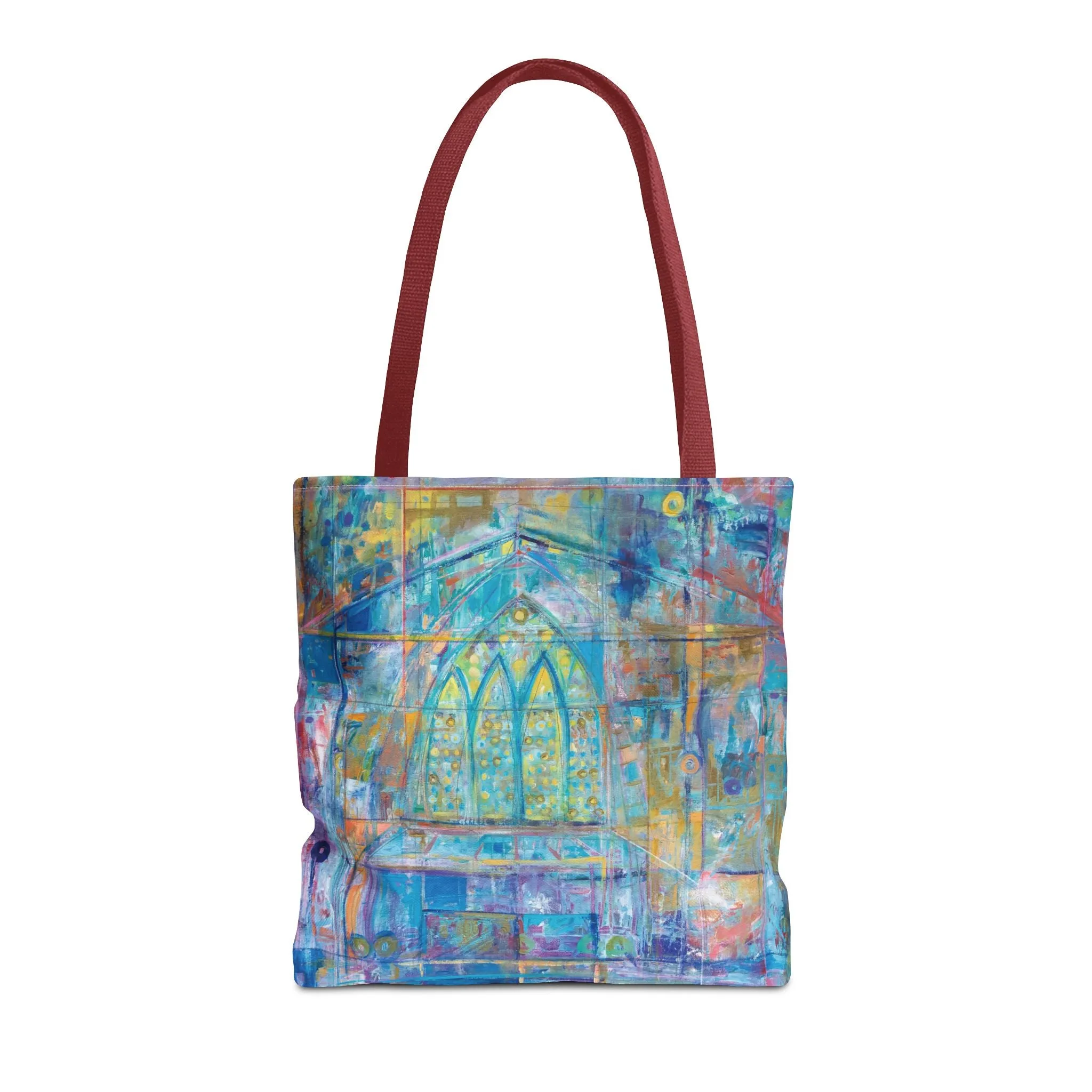 Abstract Cathedral Spiritual Art Tote Bag Canvas Shopping Bag - Color of Light - Leslie Karpinski