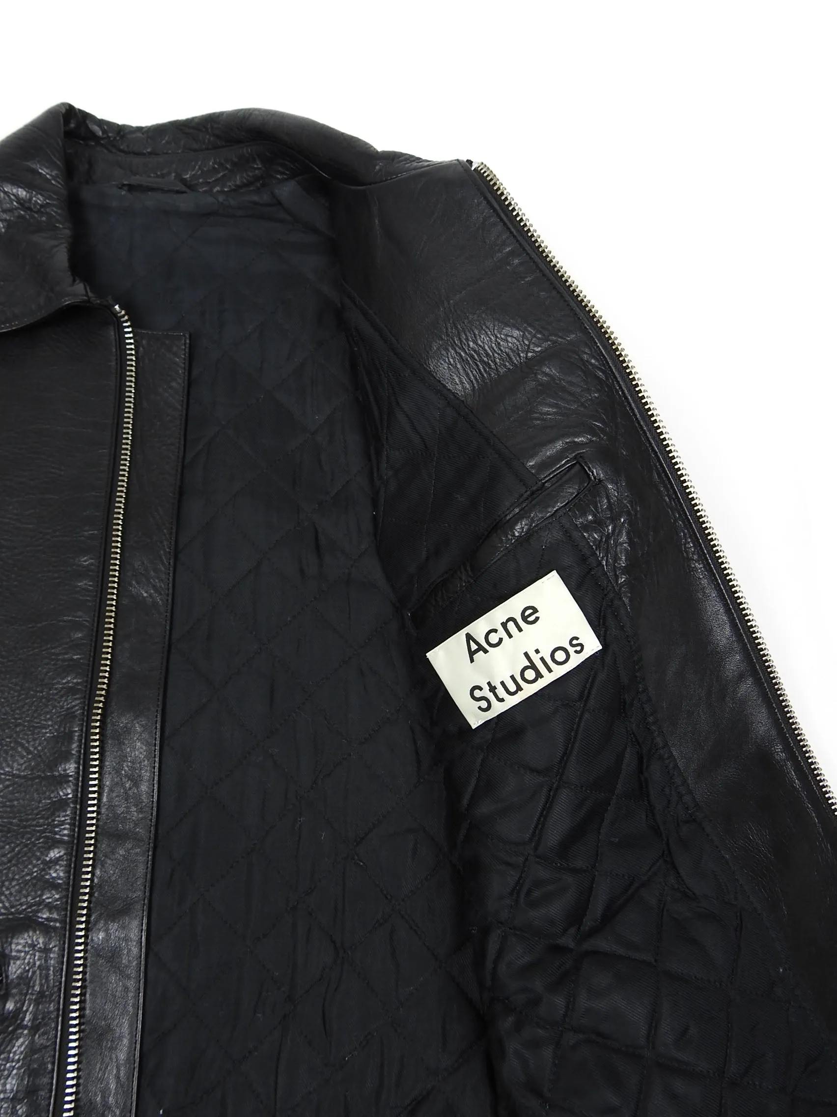 Acne Studios August Leather Jacket Size 46