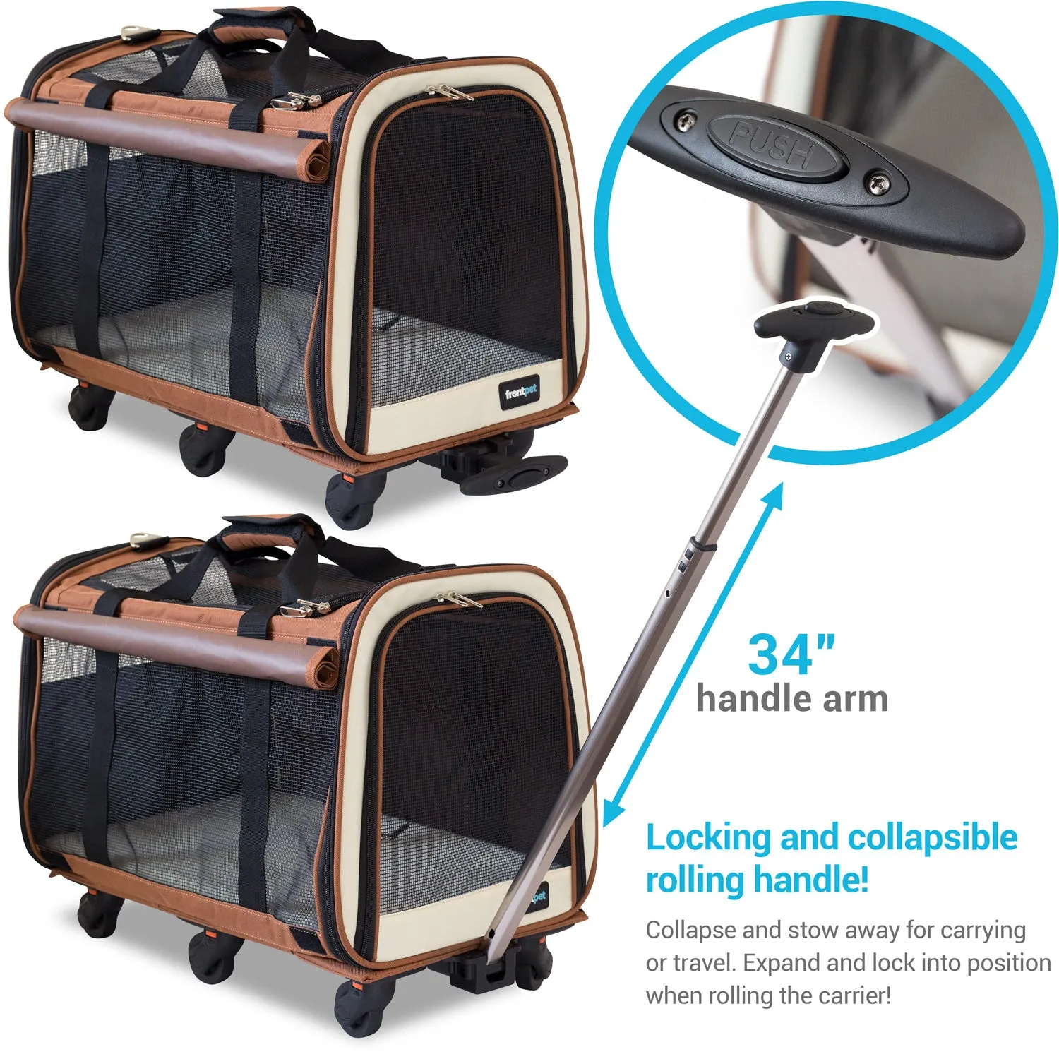 Airline Approved Rolling Pet Travel Carrier