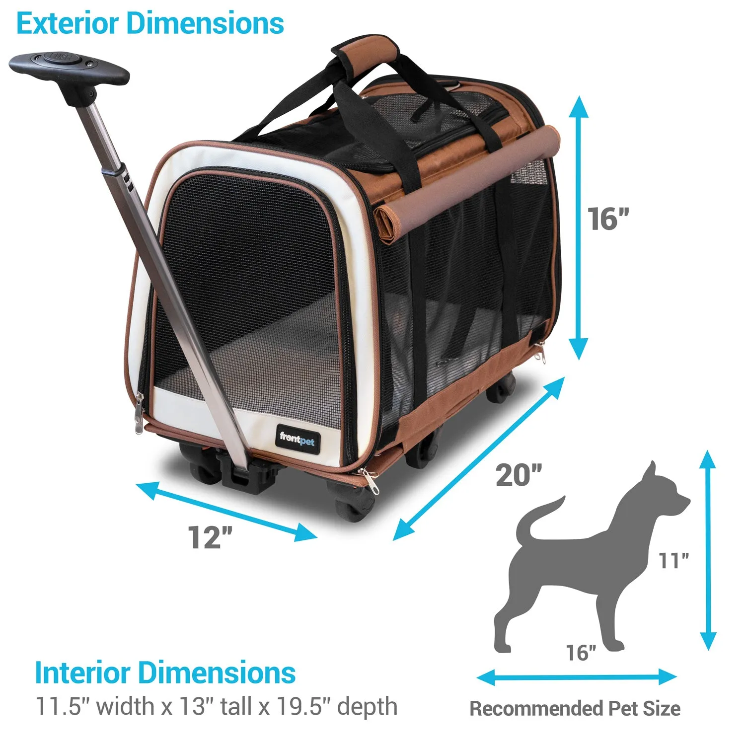 Airline Approved Rolling Pet Travel Carrier