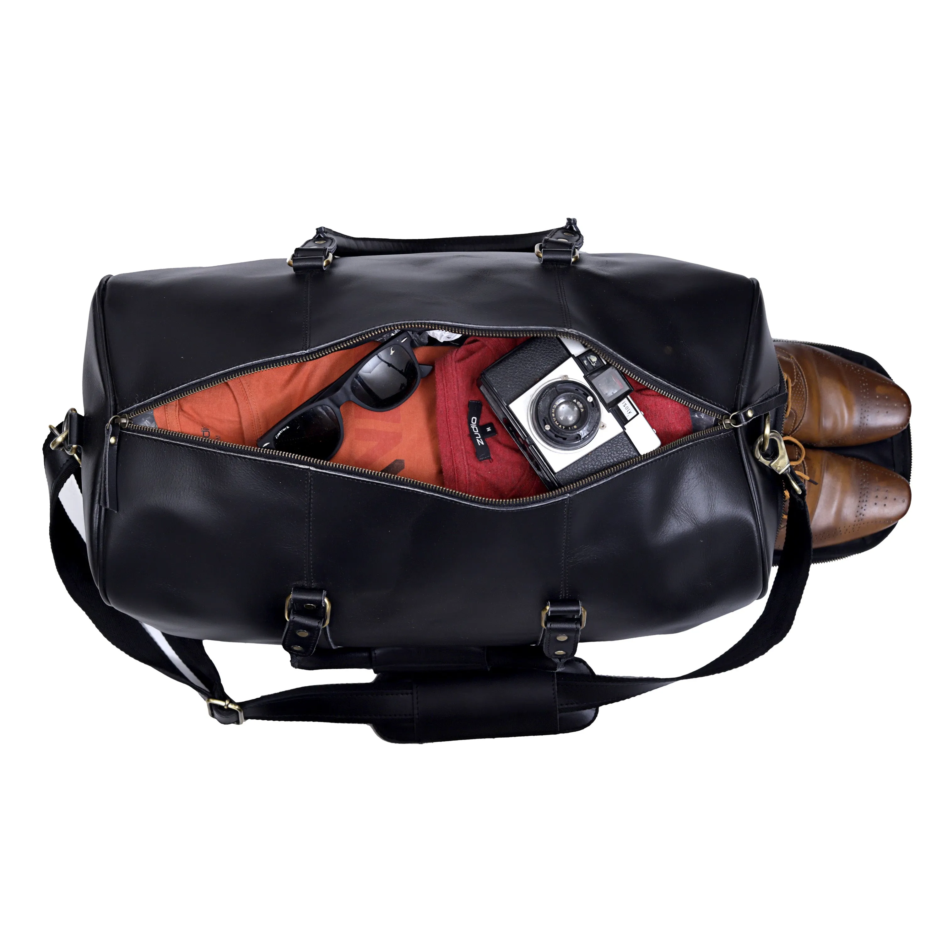 ALEXANDER LEATHER DUFFEL BAG FOR MEN