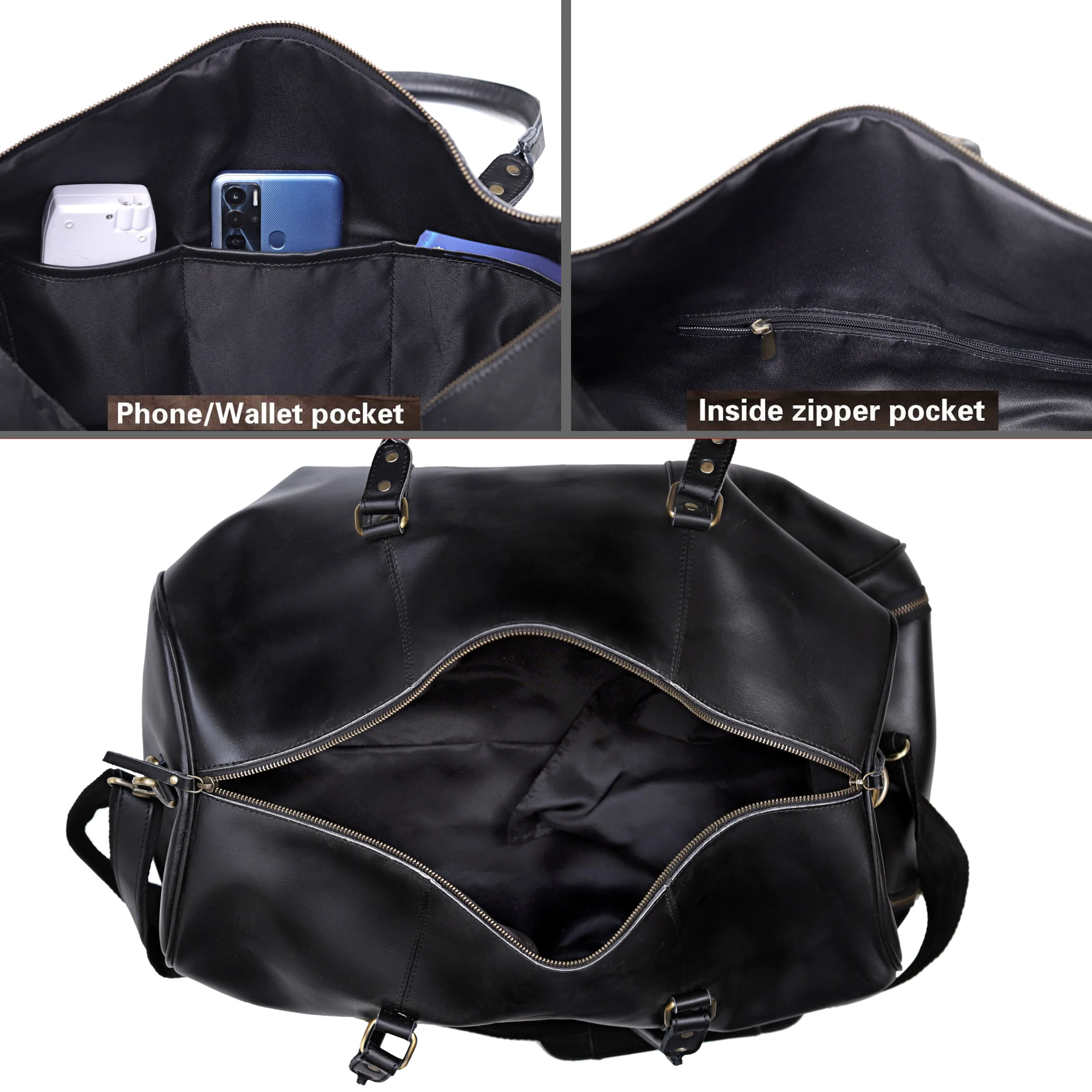 ALEXANDER LEATHER DUFFEL BAG FOR MEN