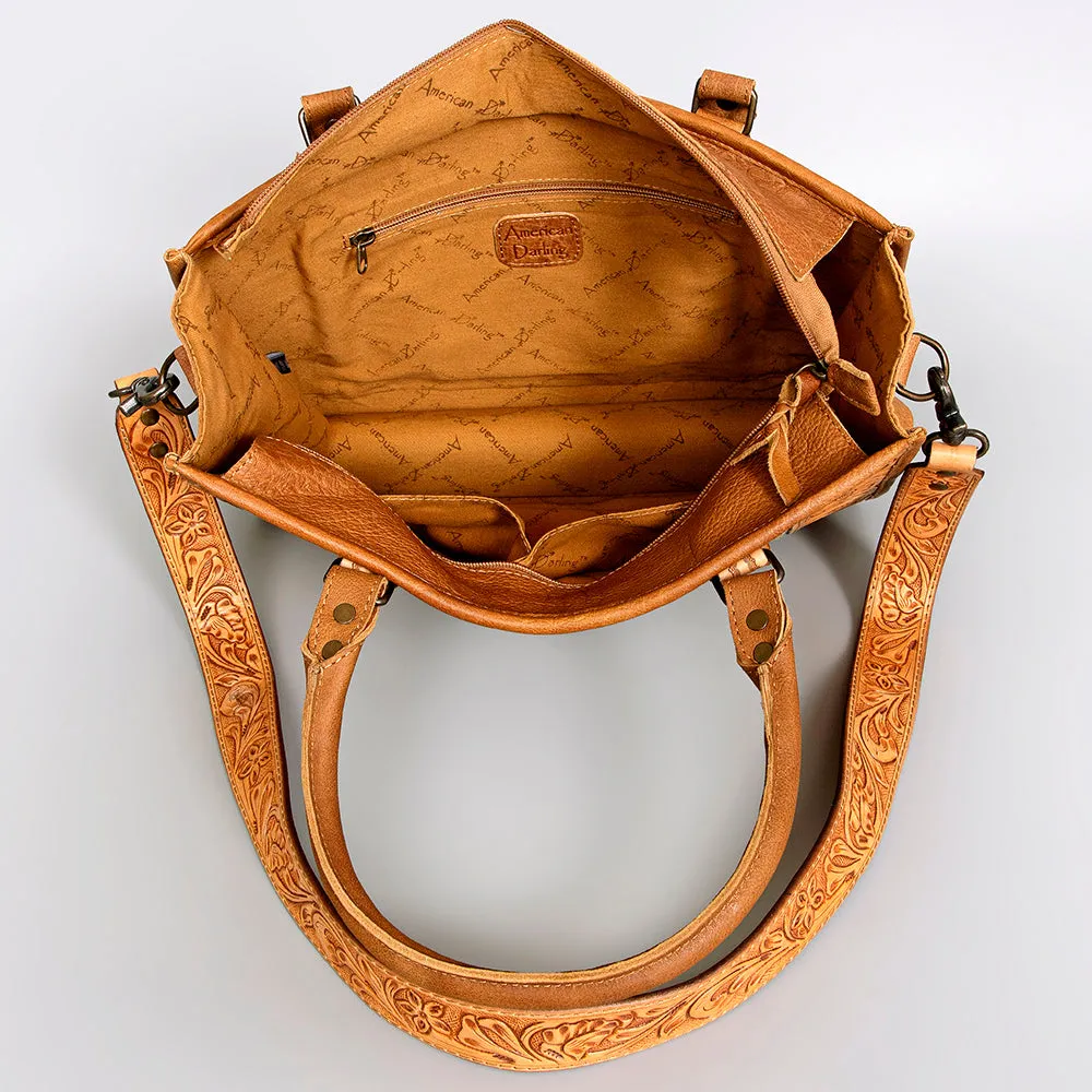 American Darling ADBG582 Tote Hand Tooled Saddle Blanket Genuine Leather Women Bag Western Handbag Purse
