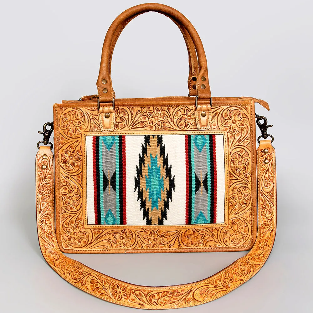 American Darling ADBG582 Tote Hand Tooled Saddle Blanket Genuine Leather Women Bag Western Handbag Purse