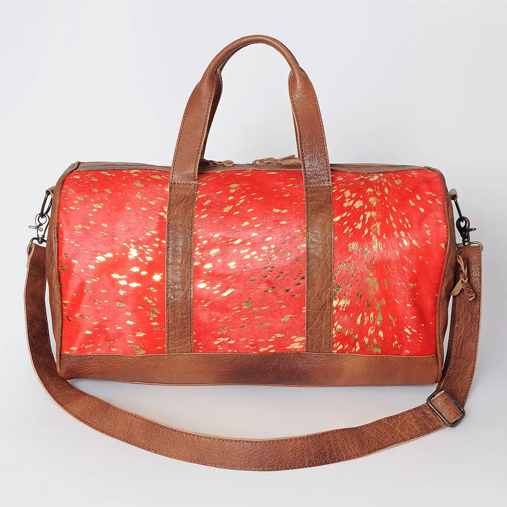 American Darling ADBGS174C Duffel Hair On Genuine Leather Women Bag Western Handbag Purse