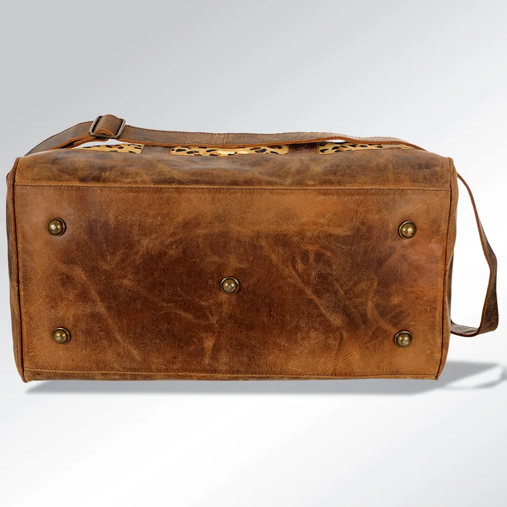 American Darling ADBGS174CHEGO Duffel Hair On Genuine Leather Women Bag Western Handbag Purse
