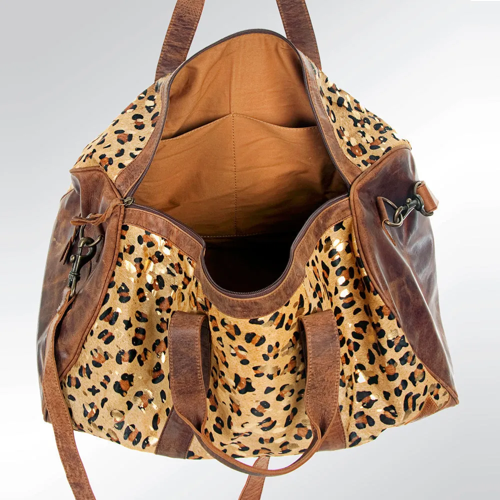 American Darling ADBGS174CHEGO Duffel Hair On Genuine Leather Women Bag Western Handbag Purse