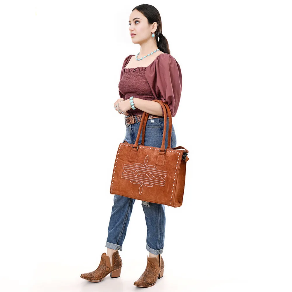American Darling Tote Genuine Suede Leather Women Bag Western Handbag Purse
