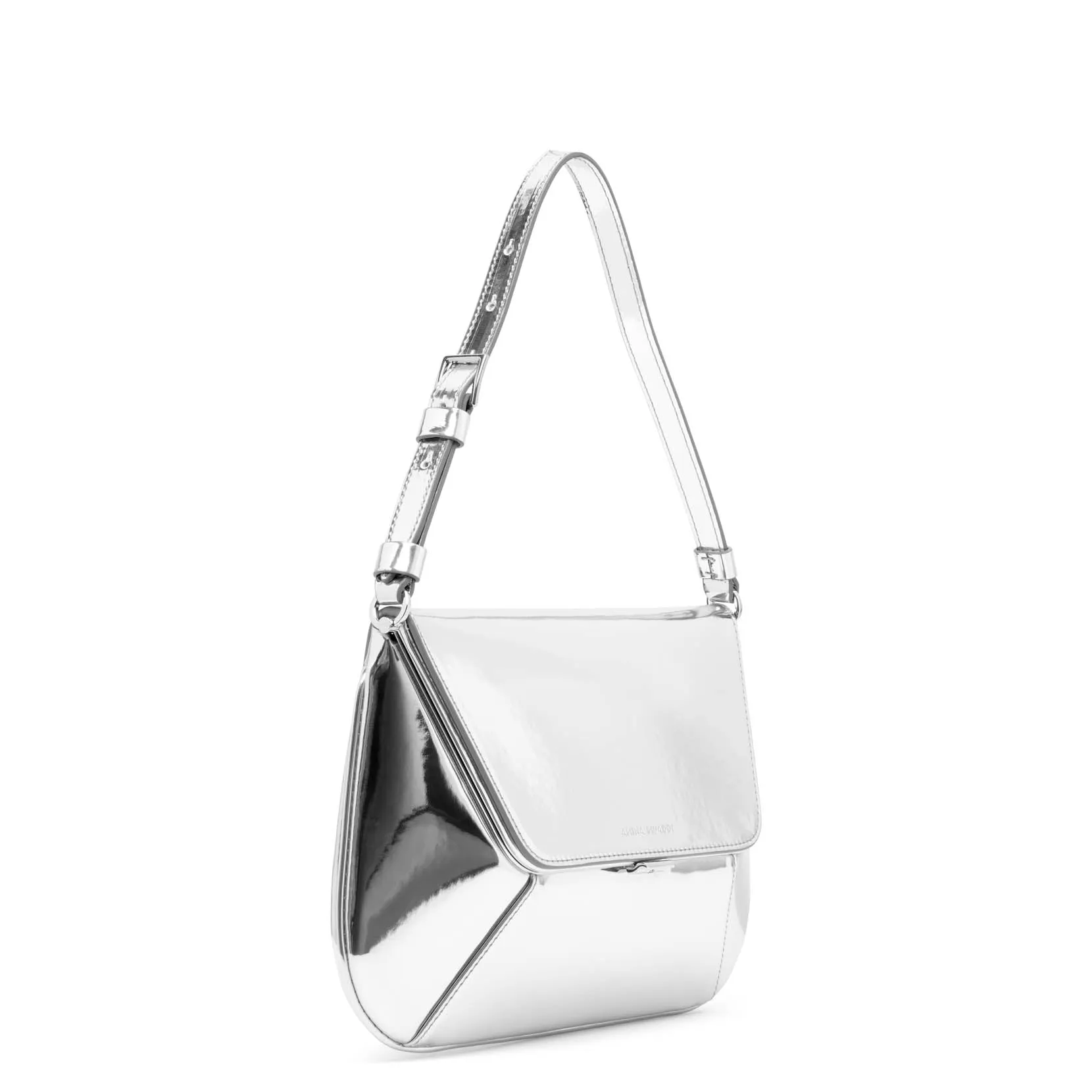 Ami silver mirror shoulder bag