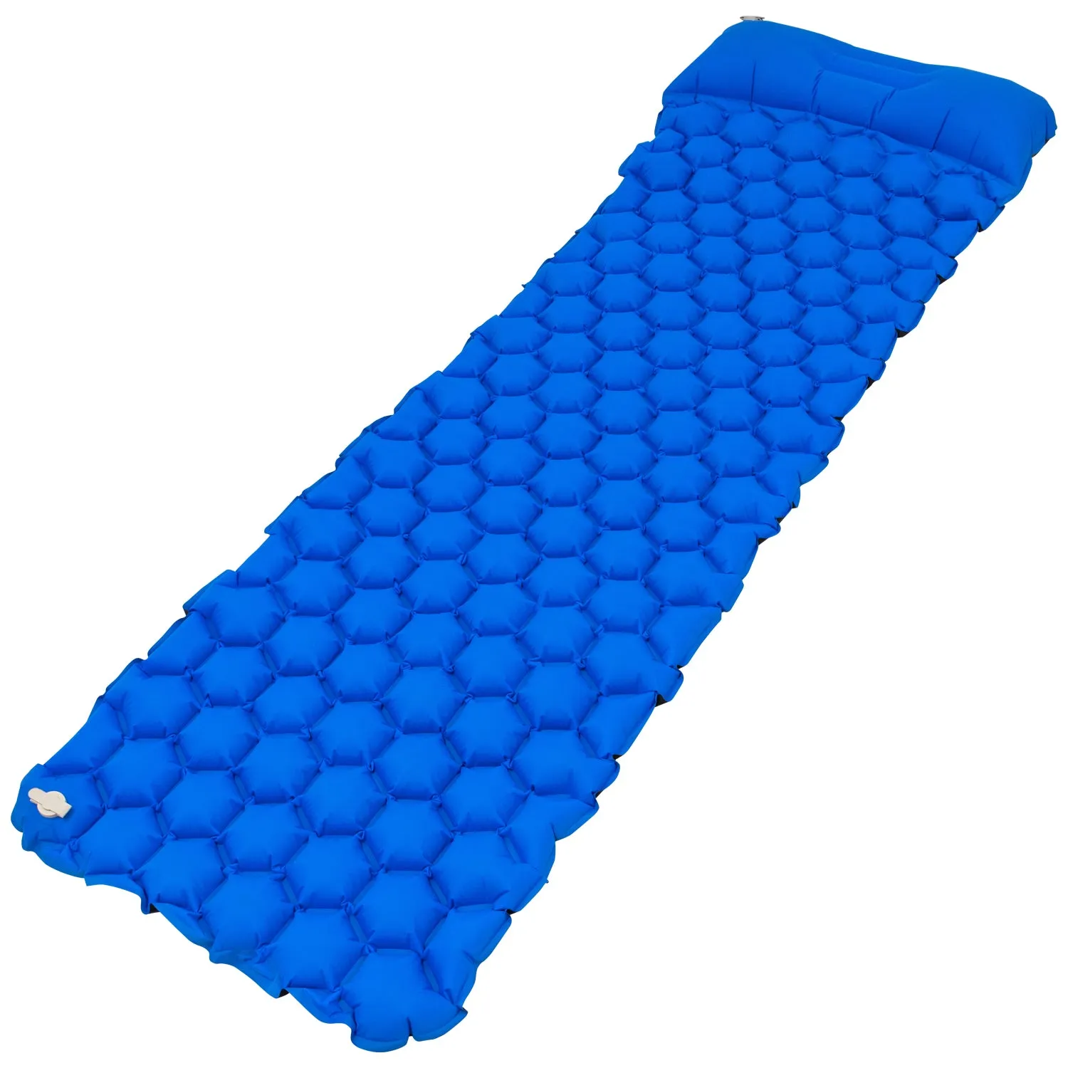Andes Inflatable Lightweight Camping Hiking Travel Mat with Pillow Black/Blue