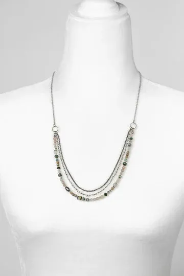 Anne Vaughan Venetian Dreams 22.5-24.5" Freshwater Pearl, Fluorite, Roman Glass Multistrand Necklace