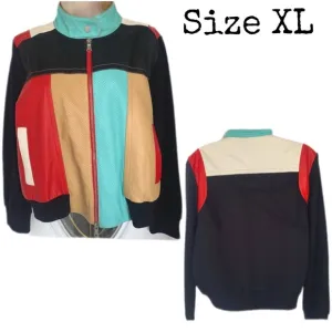 Anthropologie One Girl Who Leather &amp;Fabric Jacket - Size X-Large