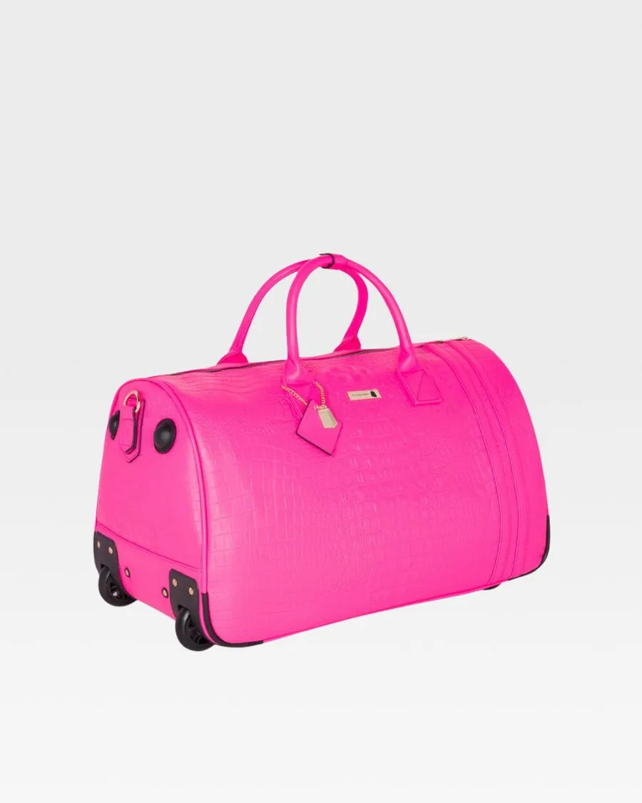 Apollo 2 Rolling Duffle Bag in Neon Pink