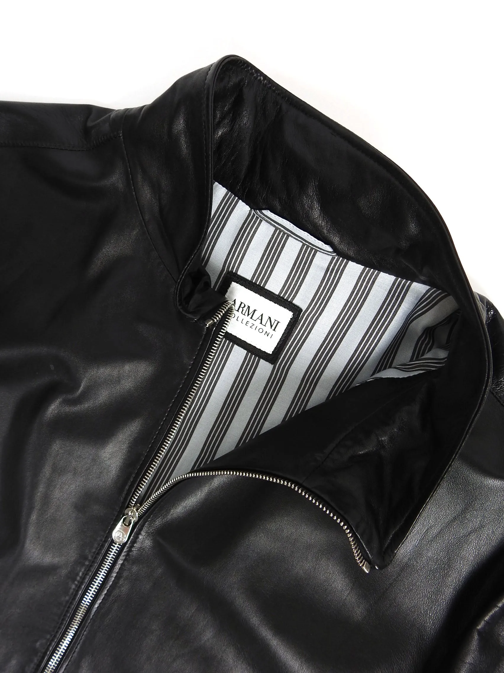Armani Collezioni Leather Jacket Size 56
