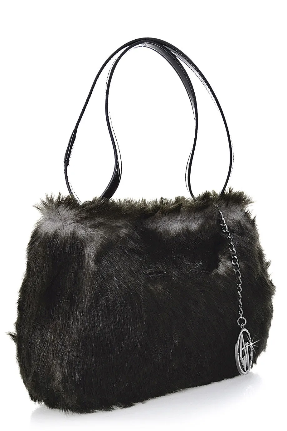 ARMANI JEANS GIUDITTA Grey Fur Bag