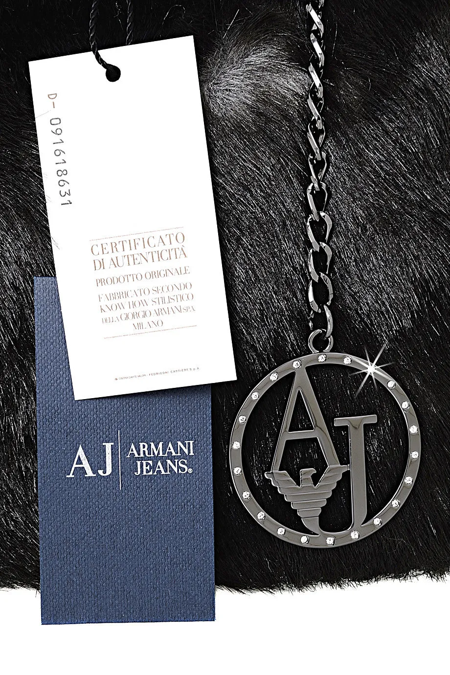 ARMANI JEANS GIUDITTA Grey Fur Bag