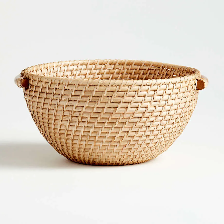 Artesia Natural Rattan Bowl with Handles