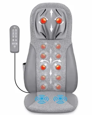 Back & Neck Shiatsu Massager Cushion Pad with Heat, Height Adjustable