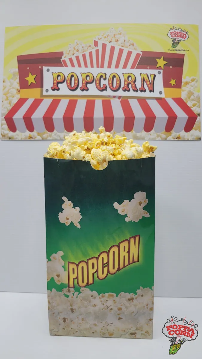 BAG130G700 Large 130oz Popcorn Laminated Butter Bag - Green - 700/Case