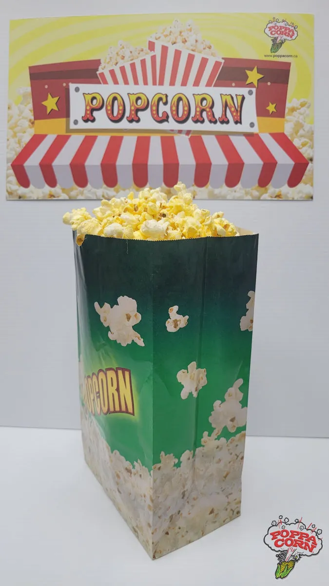 BAG130G700 Large 130oz Popcorn Laminated Butter Bag - Green - 700/Case