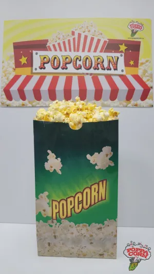BAG130G700 Large 130oz Popcorn Laminated Butter Bag - Green - 700/Case