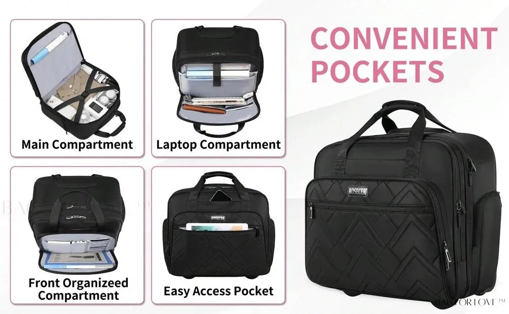 BagForLove - Waterproof Rolling Computer Bag for Business Professionals