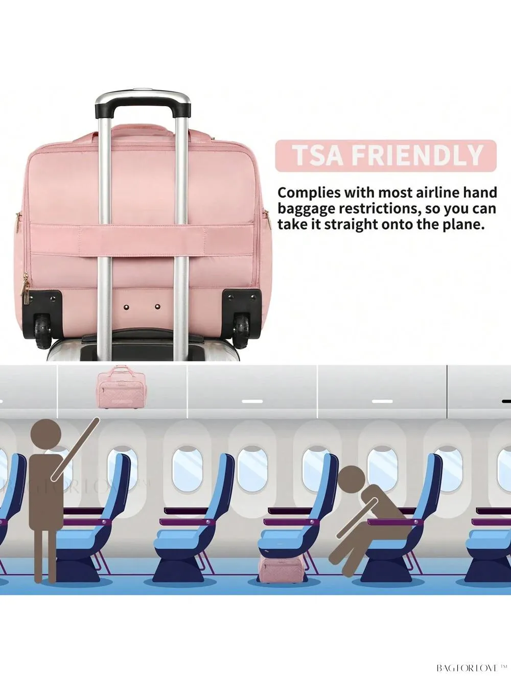 BagForLove - Waterproof Rolling Computer Bag for Business Professionals