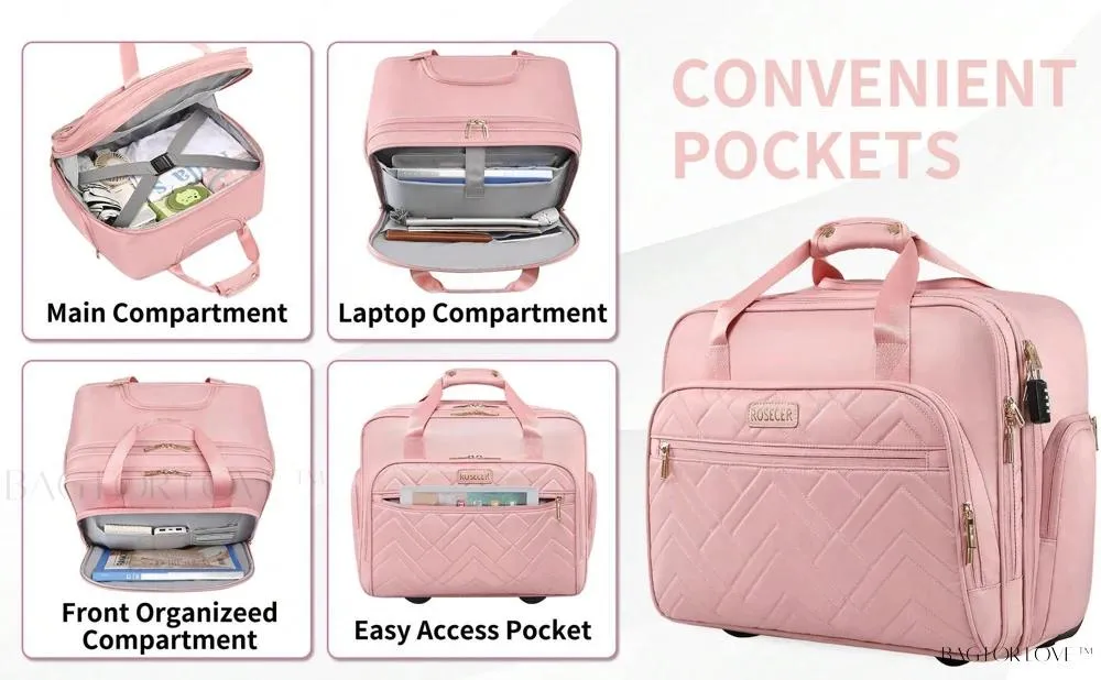 BagForLove - Waterproof Rolling Computer Bag for Business Professionals