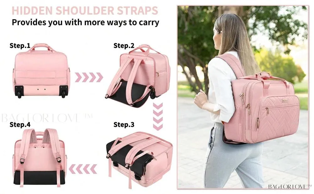 BagForLove - Waterproof Rolling Computer Bag for Business Professionals