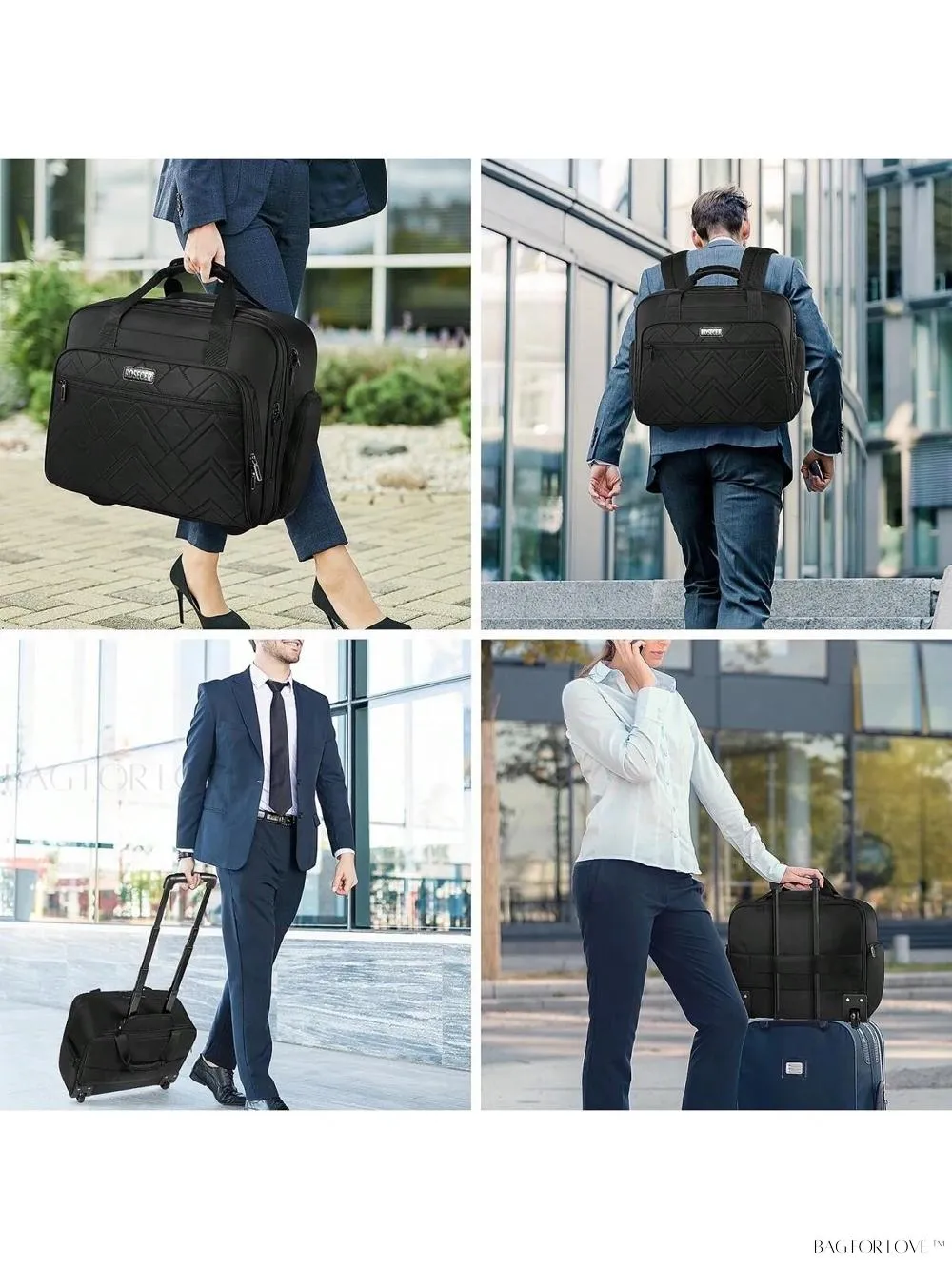 BagForLove - Waterproof Rolling Computer Bag for Business Professionals