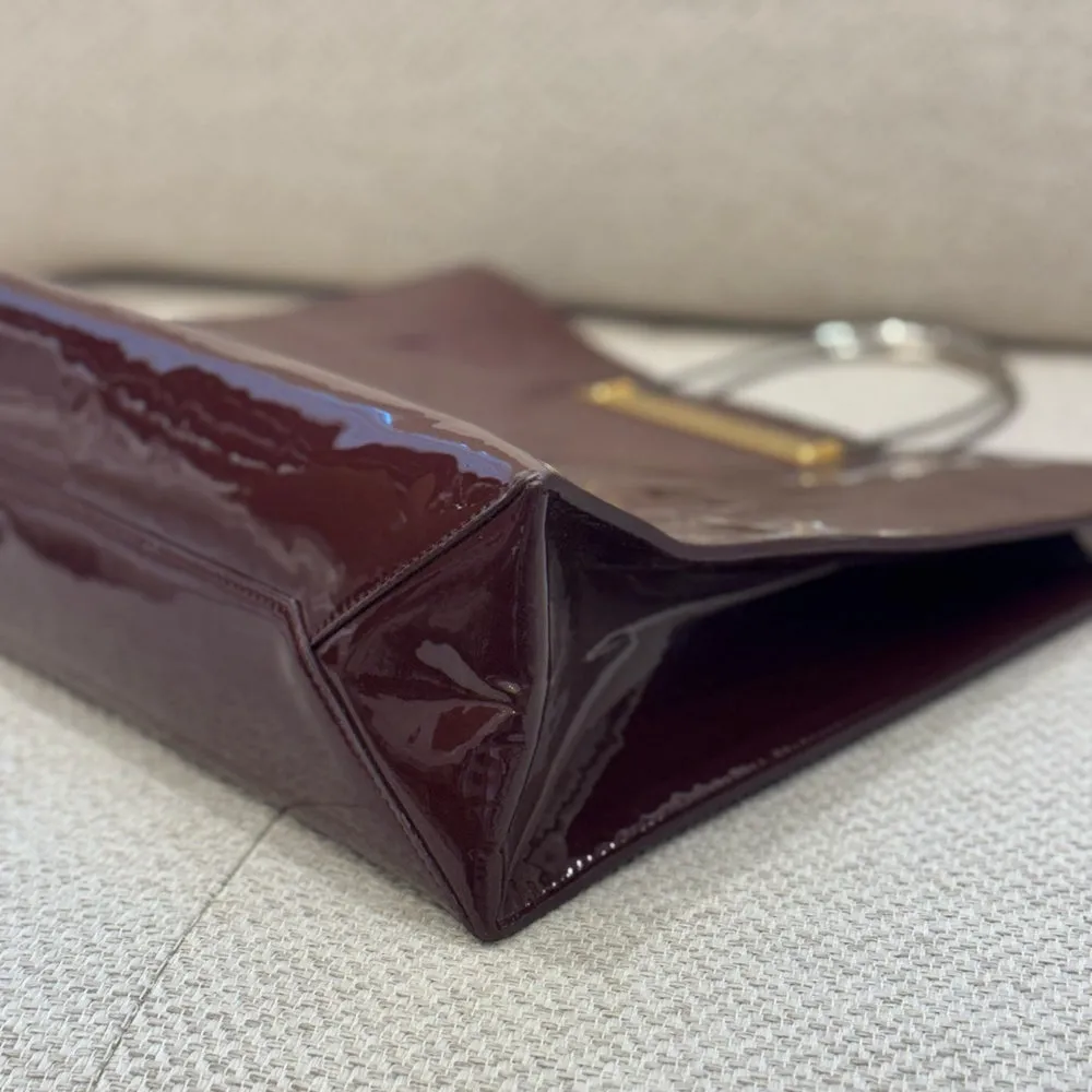 Balenciaga Burgundy Patent Leather Cable Tote