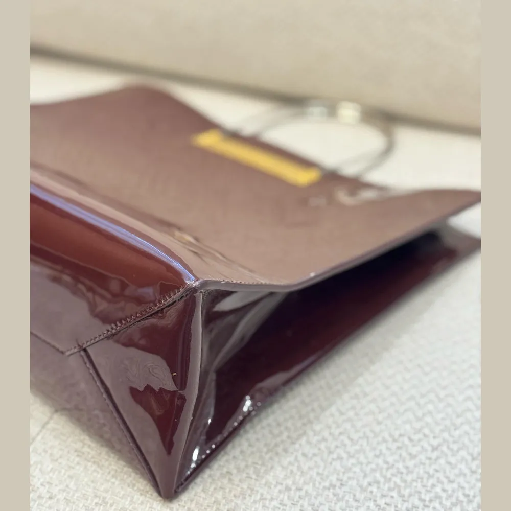 Balenciaga Burgundy Patent Leather Cable Tote