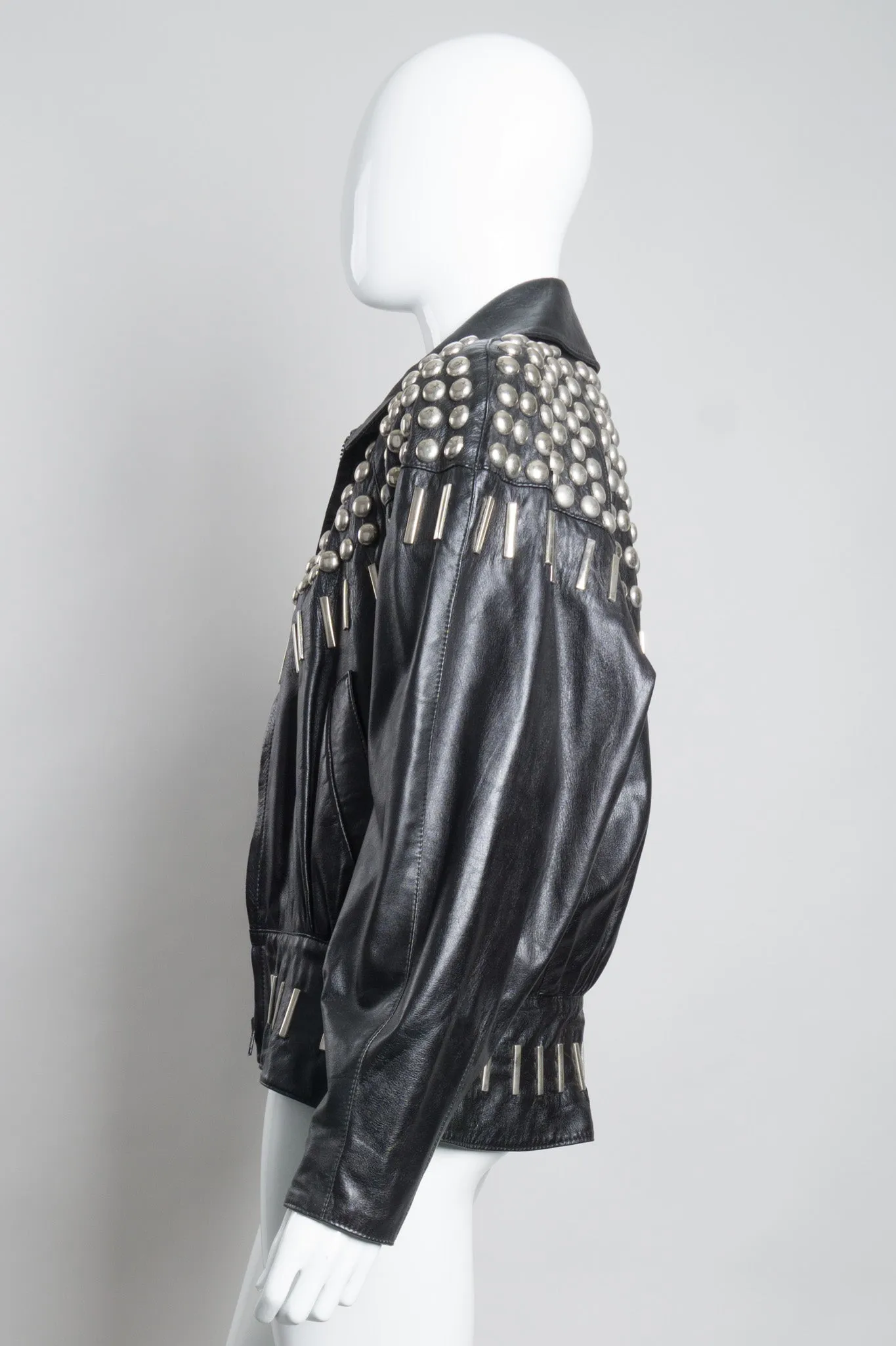 Ball & Bar Stud Leather Jacket