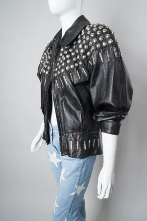 Ball & Bar Stud Leather Jacket