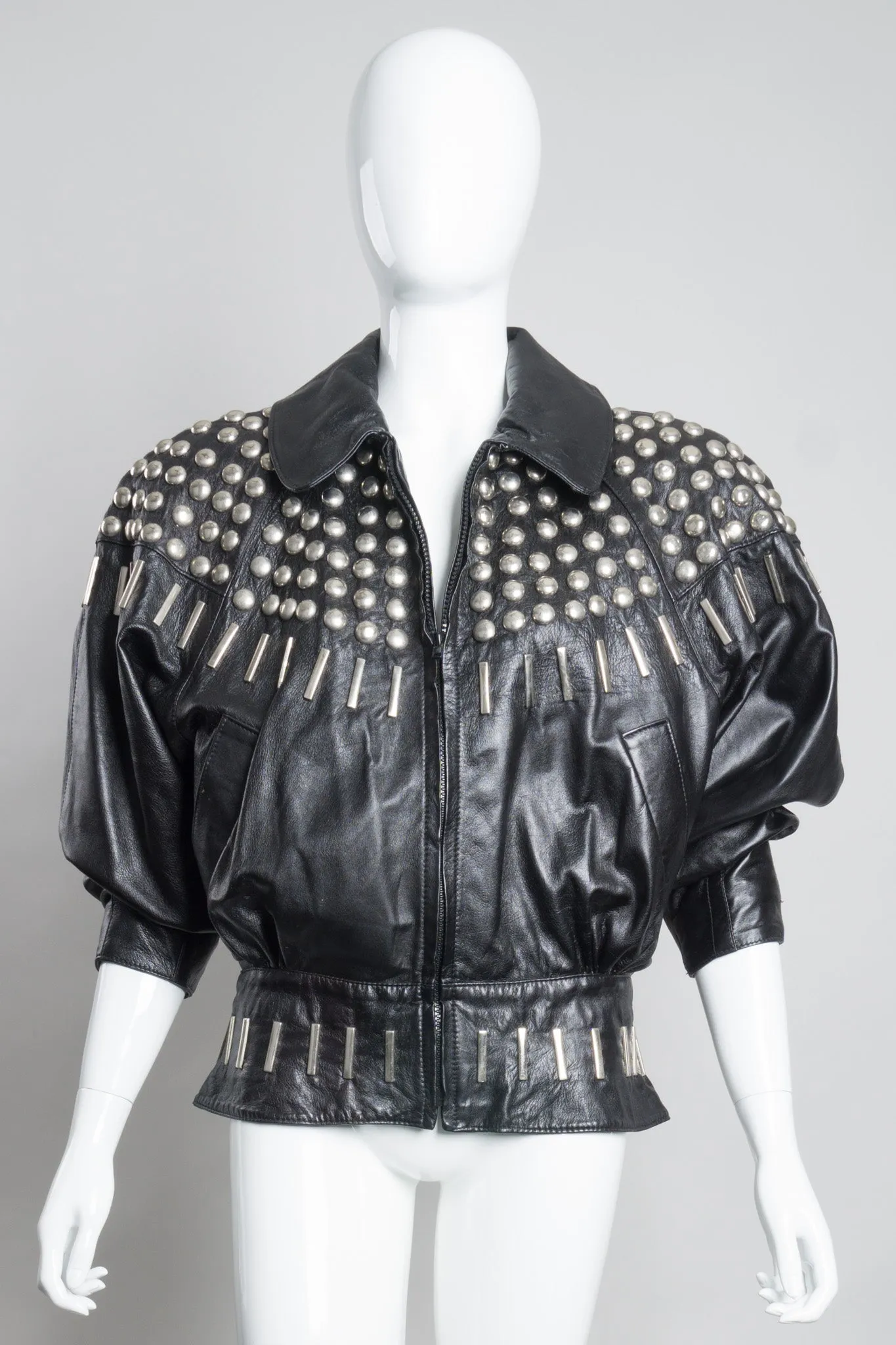 Ball & Bar Stud Leather Jacket