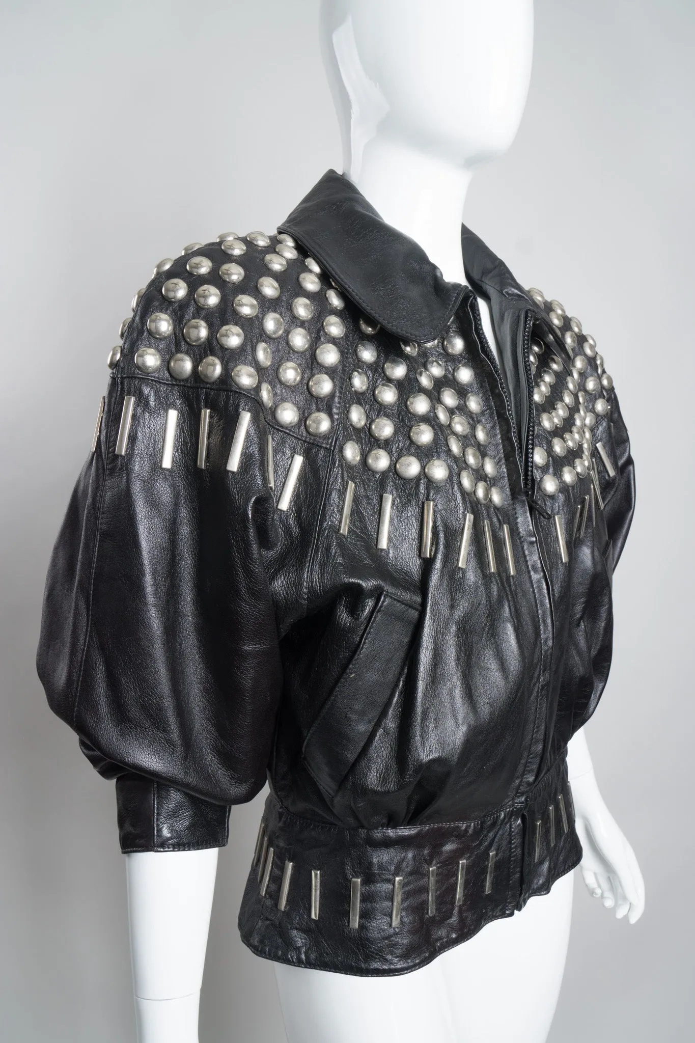 Ball & Bar Stud Leather Jacket