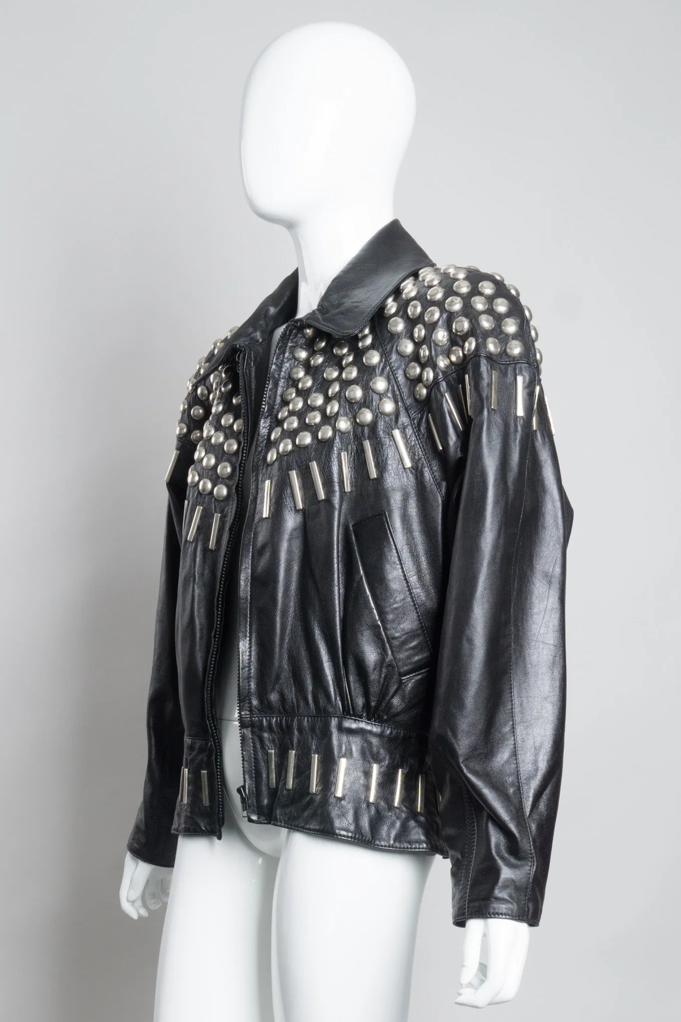 Ball & Bar Stud Leather Jacket