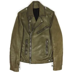 Balmain Leather Biker Jacket Size 52