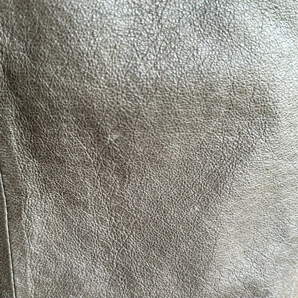BCBGMaxAzria Genuine Leather Snap Up Lead Cropped Moto Jacket Zip Pocket Small