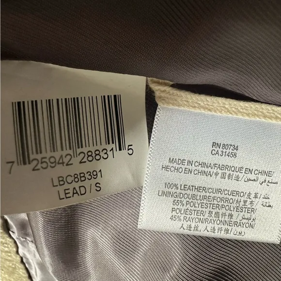 BCBGMaxAzria Genuine Leather Snap Up Lead Cropped Moto Jacket Zip Pocket Small
