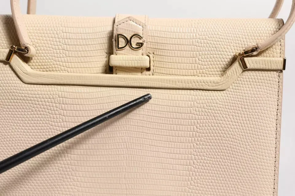 Beige Leather Ingrid Top Handle Shoulder Bag